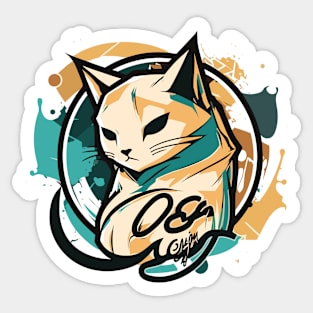 Graffiti Paint Cat Creative Inspiration Sticker